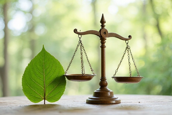 Liść i waga symbolizujące zdrowie i równowagę w chorobach dietozależnych